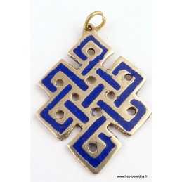 Pendentif Noeud sans fin en lapis lazuli Pendentifs tibétains bouddhistes ref 3505