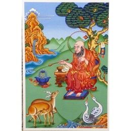 Carte postale bouddhiste LONGUE VIE Objets rituels bouddhistes CPB42