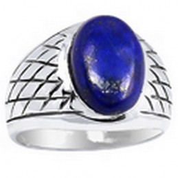 Bague Chevalière pour Homme en Lapis Lazuli Bagues pierres naturelles KB21