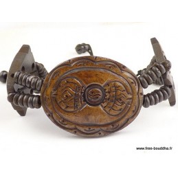 Bracelet tibétain sculpté Dorje vajra Bijoux tibetains bouddhistes OY9