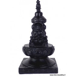 Stupa bouddhiste en résine noire Objets rituels bouddhistes STUPAN1