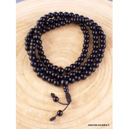 Mala de prières bouddhiste 108 perles Onyx noir Mala tibétain 108 perles BM26