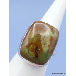 Bague Turquoise Américaine rectangulaire Taille 58/59 Bagues pierres naturelles XV74.1