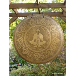 Gong tibétain de temple bouddhiste 53 cm 4.6 kg Tingsha tibétaine cymbales GONG2