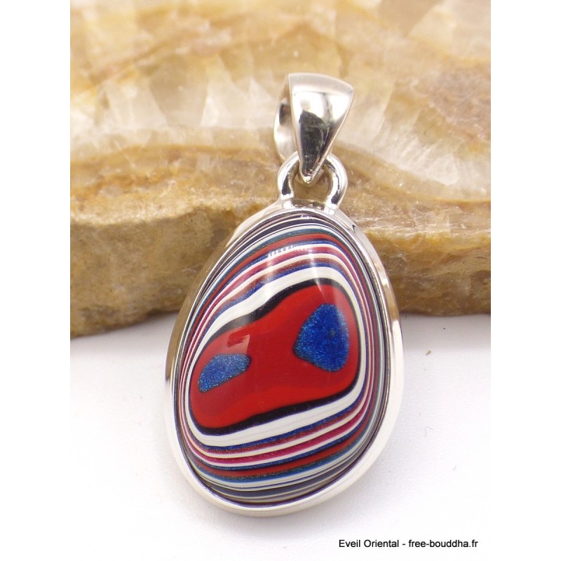 Pendentif Fordite Agate Detroïte rouge bleue Pendentifs pierres naturelles XV17.3