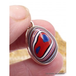 Pendentif Fordite Agate Detroïte rouge bleue Pendentifs pierres naturelles XV17.3