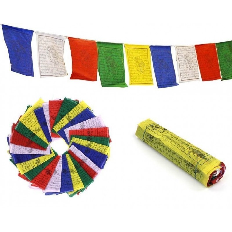 Mini drapeaux de prières tibétains 7 X 7,5 cm