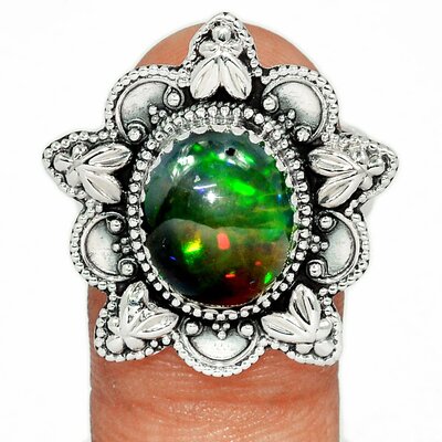 bague opale noire