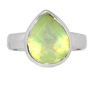 bague prehnite facettee