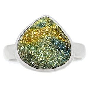 bague pyrite arc en ciel