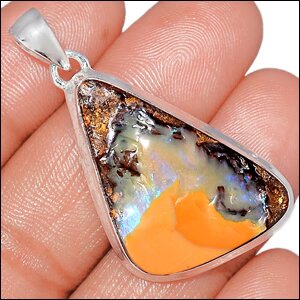 pendentif argent opale boulder