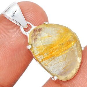 pendentif quartz rutile dore