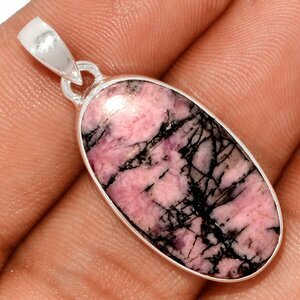 pendentif en rhodonite