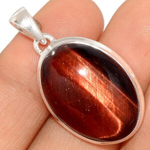 pendentif oeil de tigre rouge