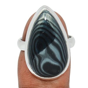 bague malachite noire