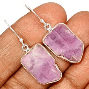 boucles oreilles kunzite tranche