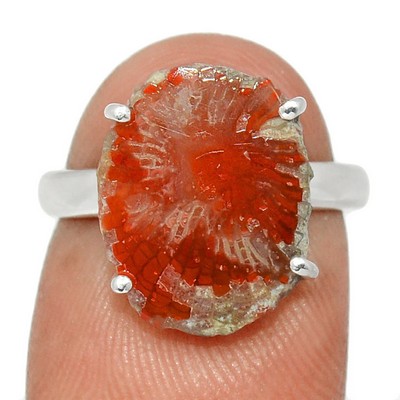 bague corail rouge