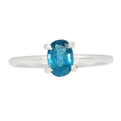 bague cyanite bleu paon