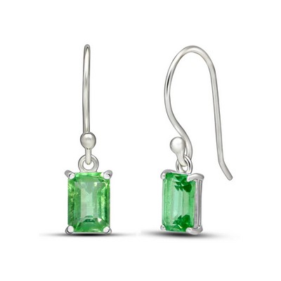 boucles oreilles cyanite verte facettee