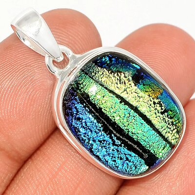 pendentif verre dichroic